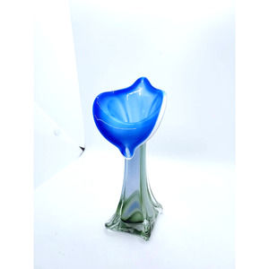 Jack In The Pulpit Calla Lily Glass Vase 7 3/4" Bud Vase